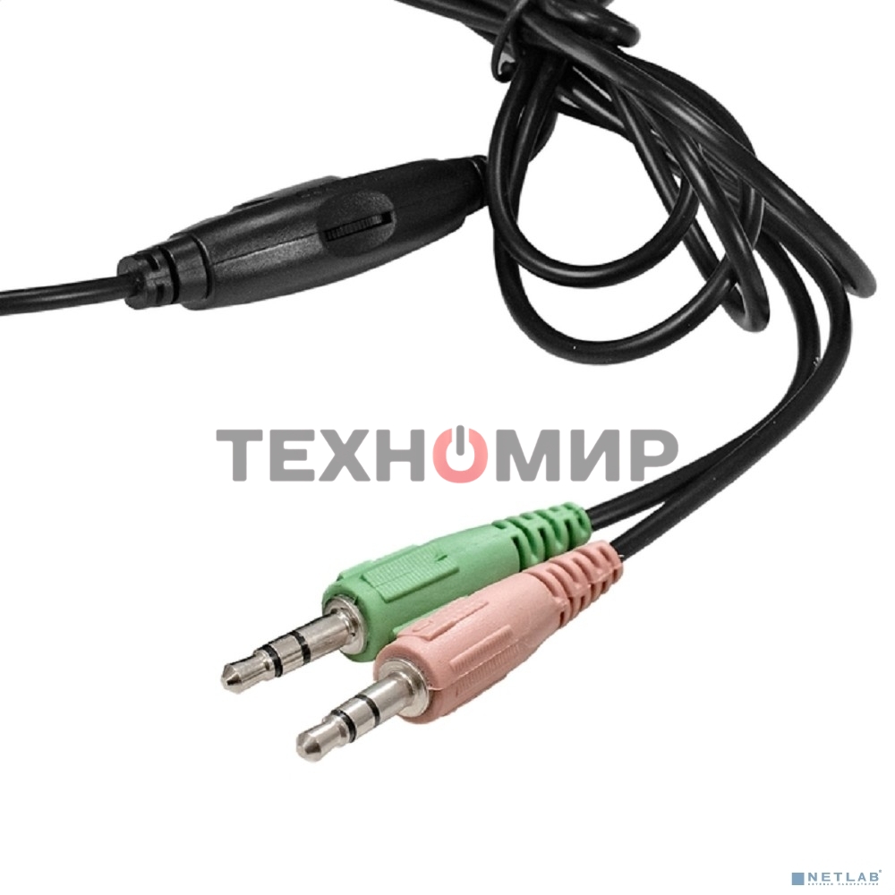 Гарнитура проводная полноразмерная с микрофоном (гарнитура) ExeGate Office HS-130S (2x3.5мм, динамик 40мм, 20-20000Гц, длина кабеля 2.2м, регулировка громкости)