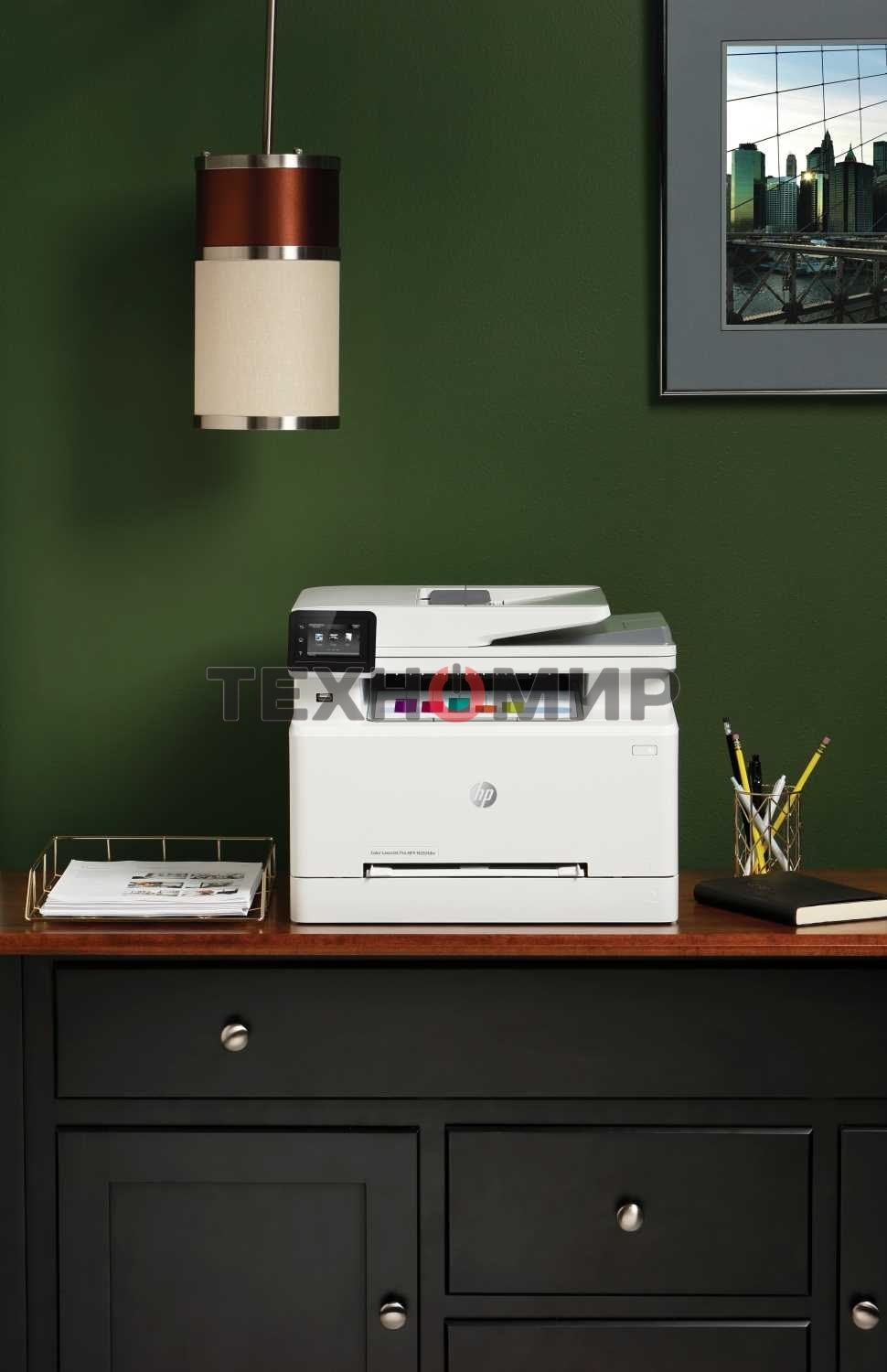 МФУ лазерное HP Color LaserJet Pro M283fdw (7KW75A), A4, цветной, печ. до 21 стр/мин., скан. до 26 стр/мин. (ч/б) 22 стр/мин. (цвет), 600 x 600 dpi (печать) 300x300dpi (скан), USB, RJ-45, Wi-Fi, Air Print, Mopria