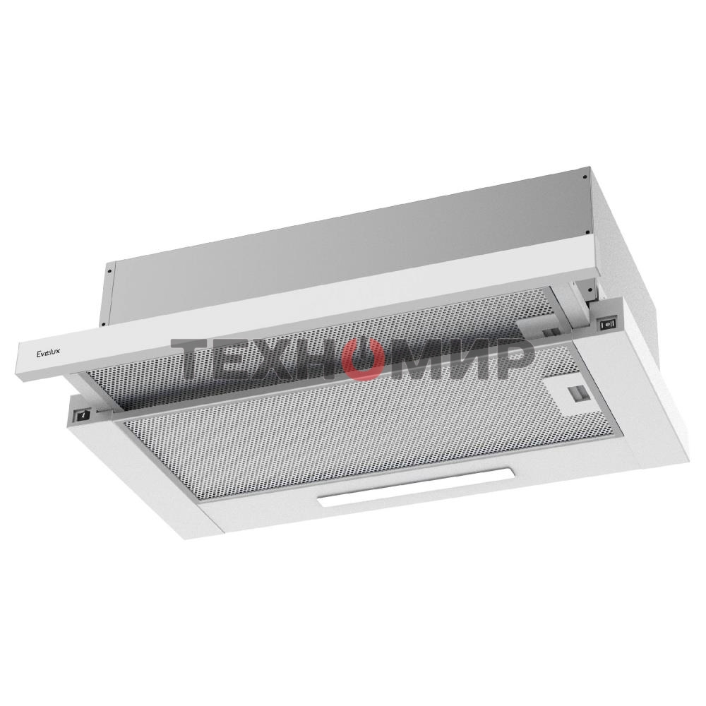Вытяжка встраиваемая Evelux TEL 60 W белый, 60 см, 670 куб. м/ч, 46 дБ