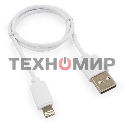 Кабель USB Гарнизон GCC-USB2-AP2-0.5M-W AM/Lightning, для iPhone5/6/7, IPod, IPad, 0.5м, белый, пакет