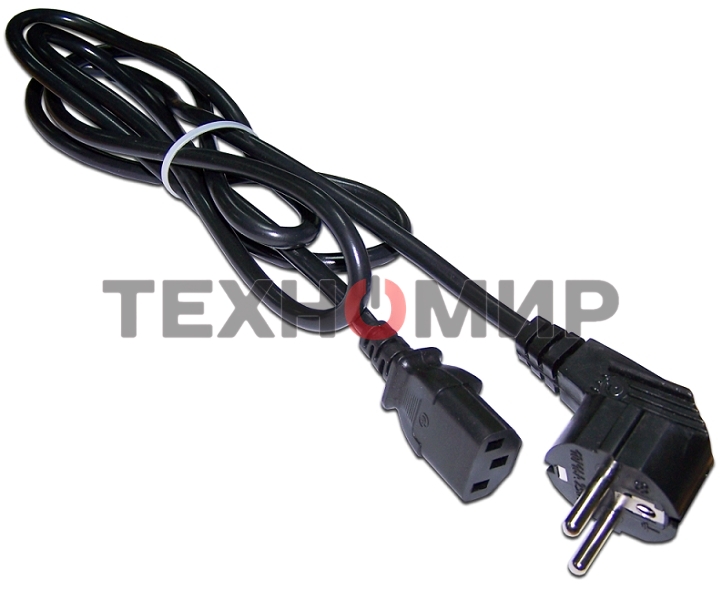 Шнур питания C13-Schuko, 3х0.75, 220В, 10А, черный, 3 метра