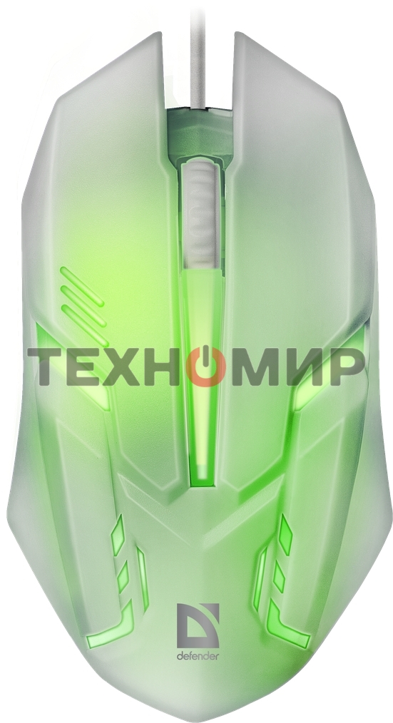 Мышь проводная Defender Cyber MB-560L белый, 1200 dpi, USB, кнопки - 3