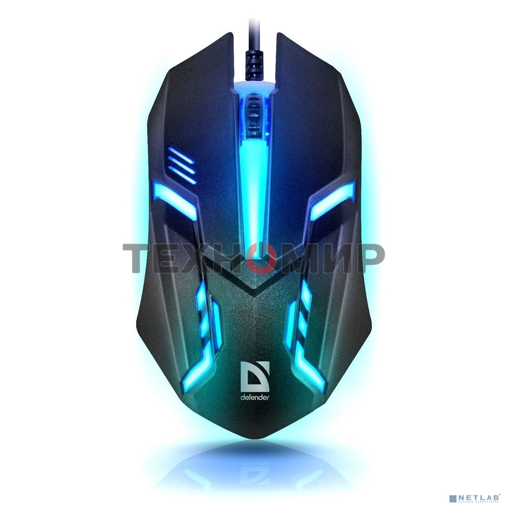 Мышь проводная Defender Hit MB-550 черный, 1600 dpi, USB, кнопки - 4