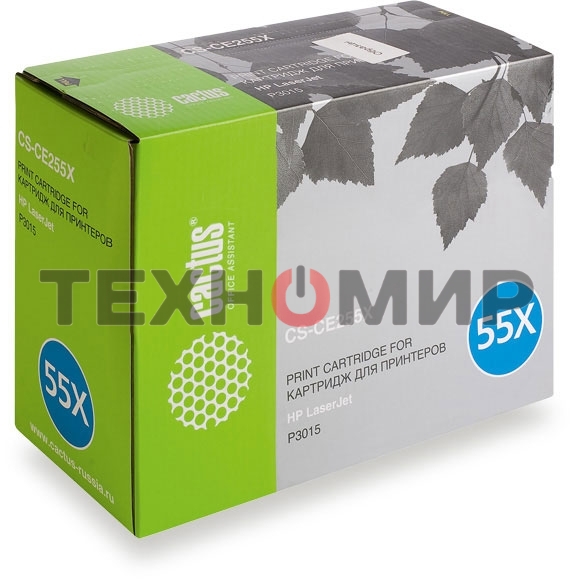 Картридж лазерный Cactus CS-CE255X/XS черный (12500 стр.) для HP LaserJet P3015
