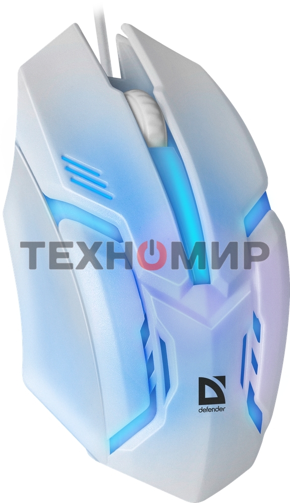 Мышь проводная Defender Cyber MB-560L белый, 1200 dpi, USB, кнопки - 3