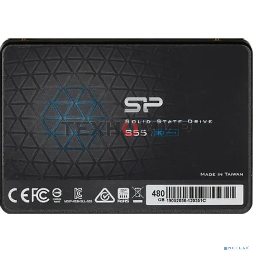 Накопитель SSD Silicon Power Slim S55, 480Gb, SATA, 2.5