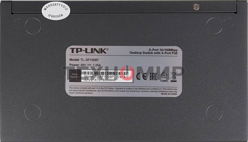 Коммутатор TP-Link SMB TL-SF1008P Коммутатор 8-port 10/100M Desktop PoE Switch