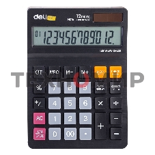Калькулятор настольный Deli EM01420 черный 12-разр.