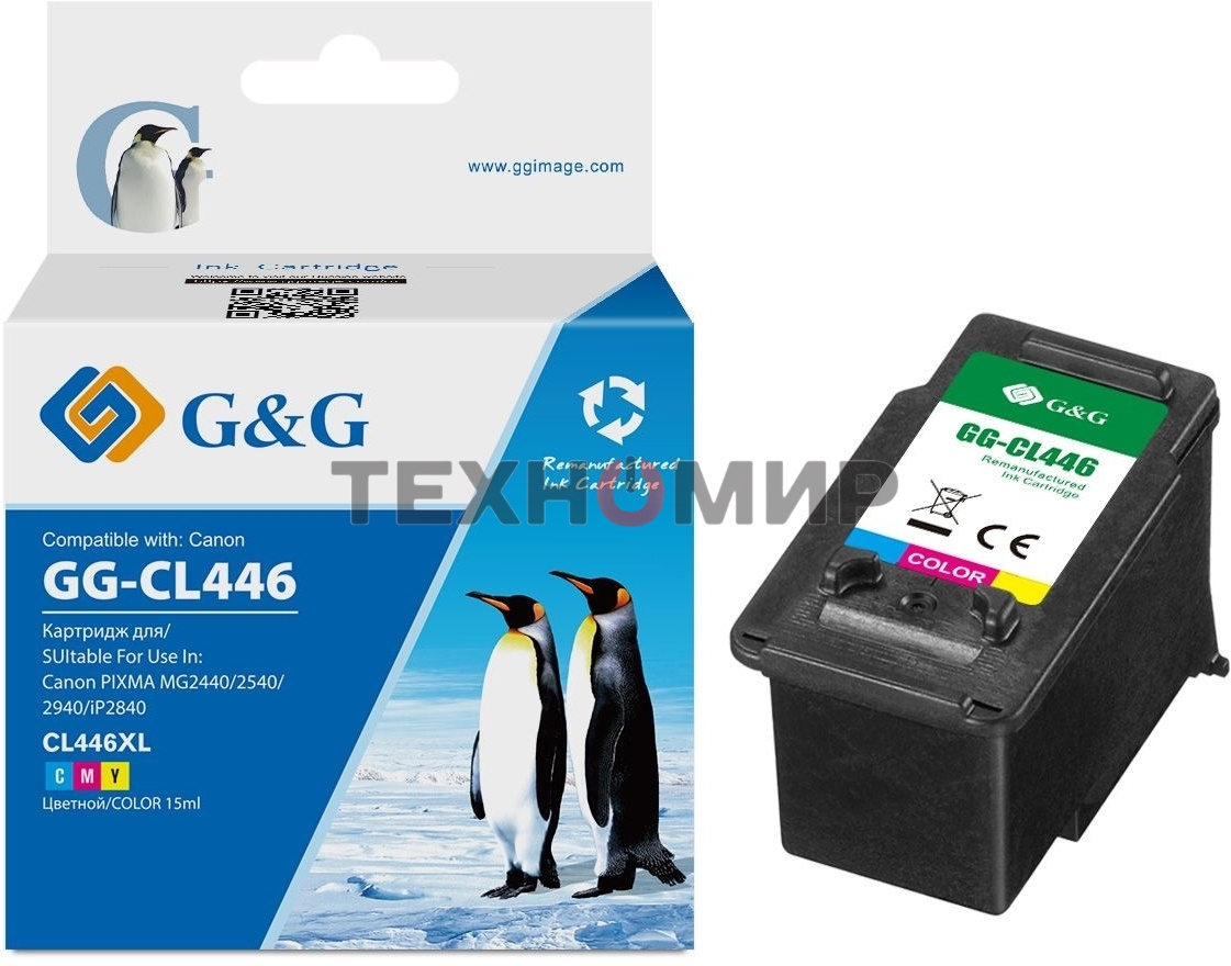 Картридж струйный G&G GG-CL446 многоцветный для Canon Pixma MG2440/2540/2940