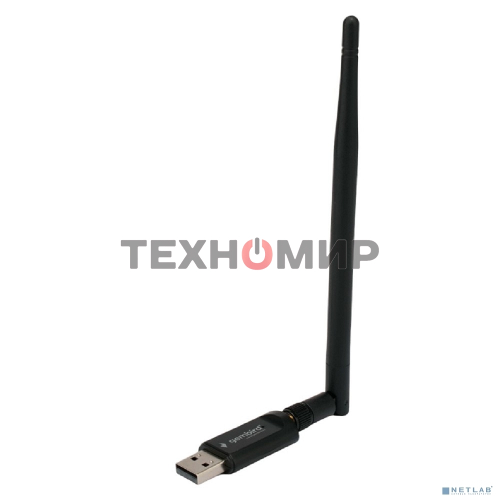 Сетевой адаптер Wi-Fi+Bluetooth Gembird WNP-UA-019, двухдиапазонный с антенной, 600Мбит, USB, 802.11b/a/g/n/a