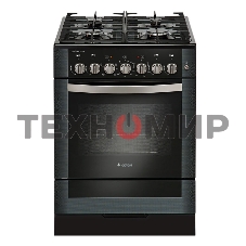 Плита комбинированная Gefest ПГЭ 6502-02 0044 черный, конфорок 4 газовых, духовка 55 л, 60 см x 85 см x 60 см