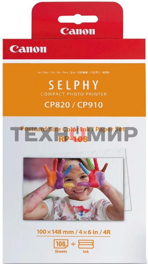 Набор Canon RP-108 (8568B001) бумага (10x15см) и цветные красители для SELPHY CP1200. 108 страниц.