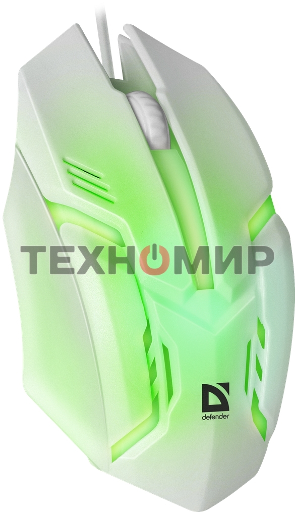 Мышь проводная Defender Cyber MB-560L белый, 1200 dpi, USB, кнопки - 3