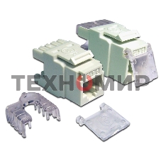 Модуль Keystone, RJ45, кат.6, UTP, 180 градусов, со шторкой, белый