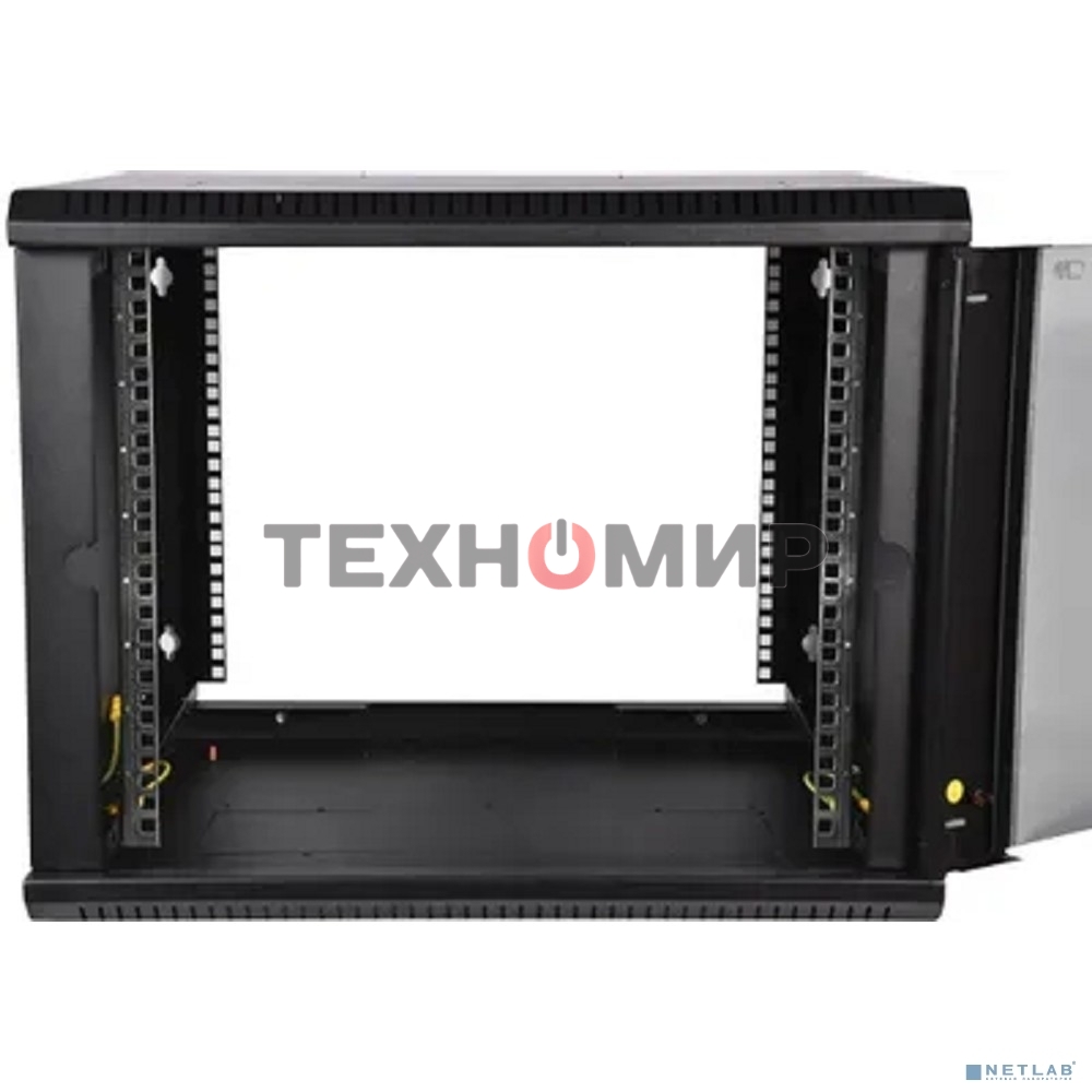 Шкаф телеком. настенный разборный 9U (600х350) дверь стекло, черный (ШРН-Э-9.350-9005)