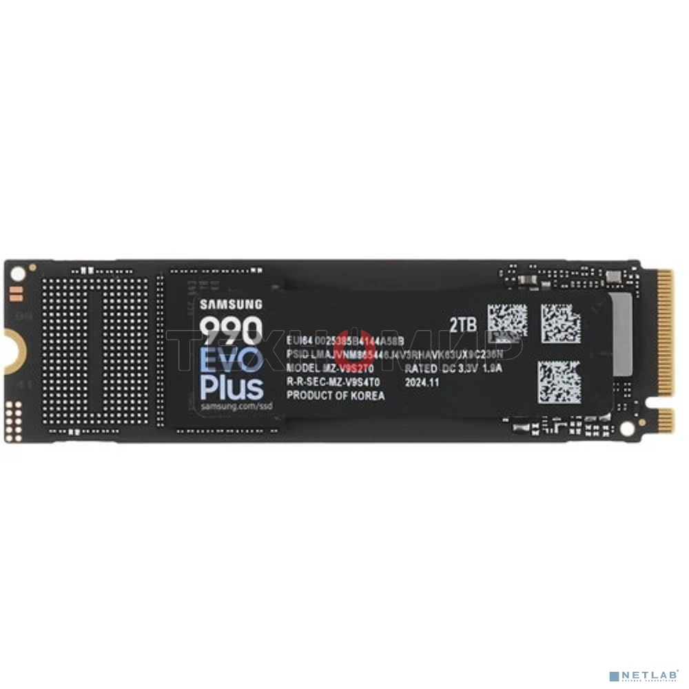 Накопитель SSD Samsung 990 EVO Plus, 2Tb, M.2 2280, PCIe 4.0 x4, NVMe, R/W 7250/6300