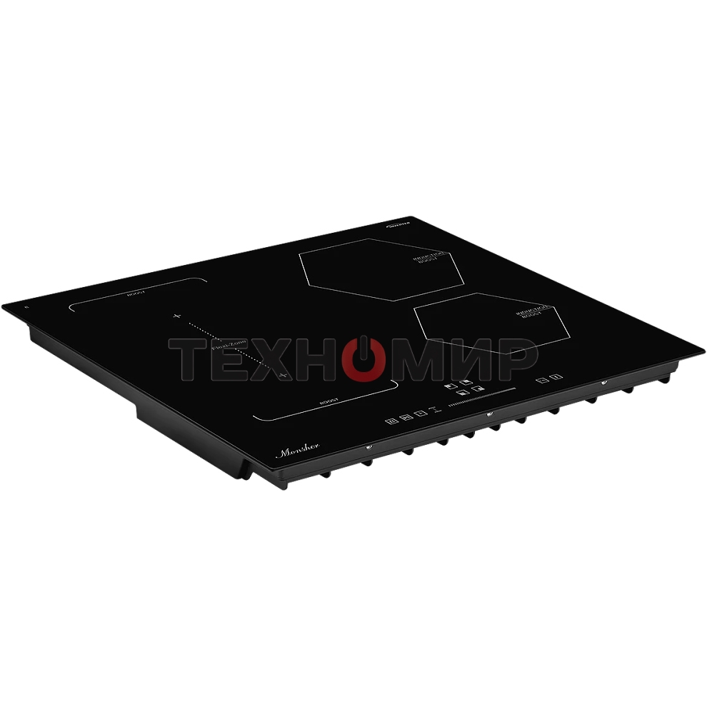 Индукционная варочная панель Monsher MHI 6016, индукция, инвертер, 60 см, 9 уровней мощности, бустер, Stop and Go, автоматическое отключение, таймер, индикатор остаточного тепла, сенсорное/слайдерное управление, черный