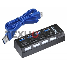 Разветвитель USB 3.0 Buro BU-HUB4-U3.0-L 4порт. черный