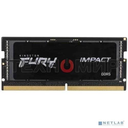 Оперативная память Kingston Fury Impact, DDR5, 32GB (1x32GB), 4800MHz, CL38 SO-DIMM