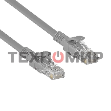 Патч-корд ExeGate UTP-RJ45-RJ45-5e-CU-0,3M-GY, UTP, cat.5e, 0.3м, медь, серый