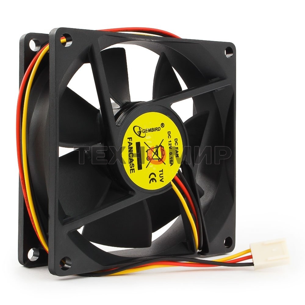 Вентилятор для корпуса Gembird FANCASE черный, 80 мм, 2600 об/мин, 27 дБ, 3 pin