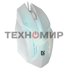 Мышь проводная Defender Cyber MB-560L белый, 1200 dpi, USB, кнопки - 3
