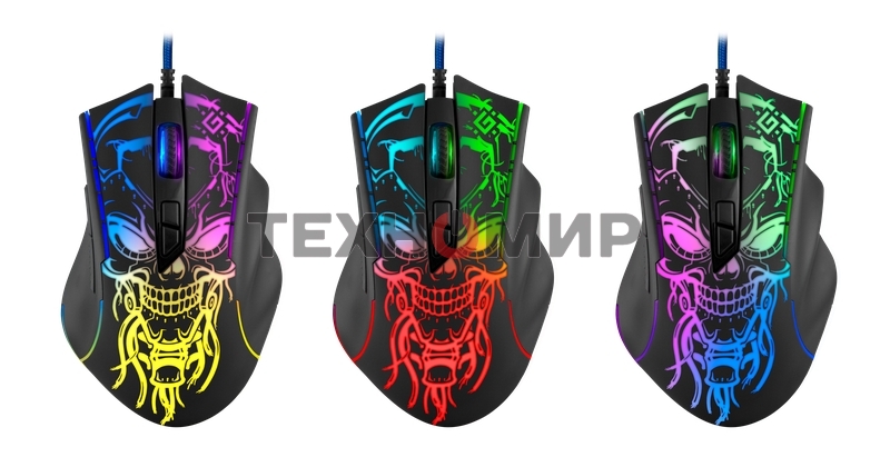 Мышь проводная Defender Bulletstorm GM-928 черный, 7200 dpi, USB, кнопки - 7