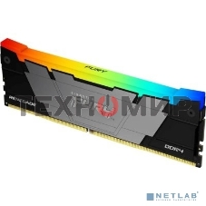 Оперативная память Kingston Fury Renegade, DDR4, 64Gb (2x32GB), 3200MHz, CL16, DIMM, радиатор, RGB, серебристый/черный