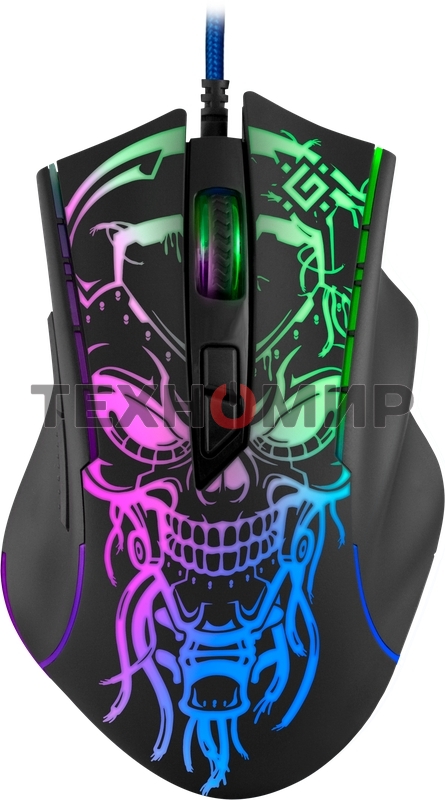 Мышь проводная Defender Bulletstorm GM-928 черный, 7200 dpi, USB, кнопки - 7