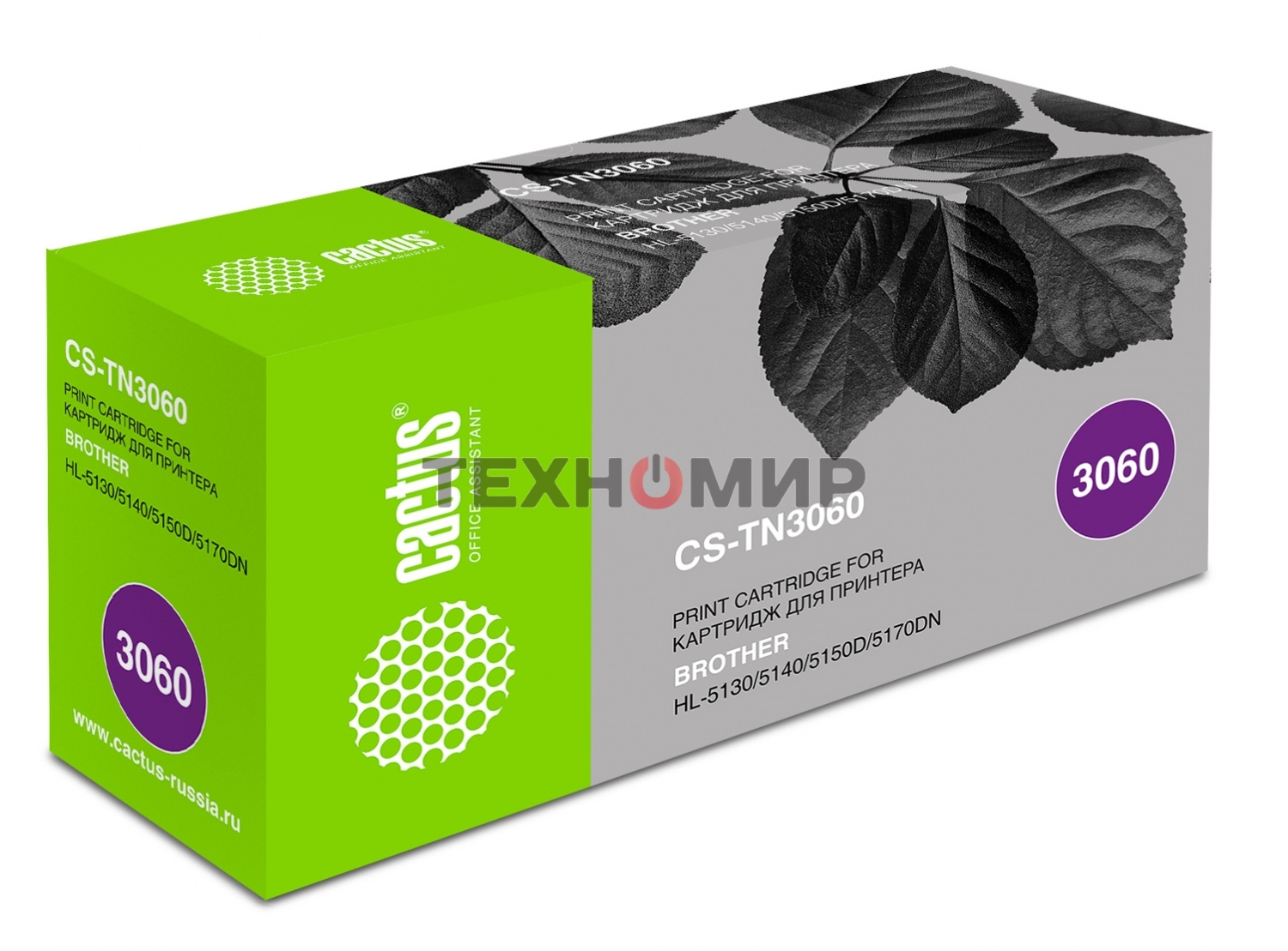 Картридж лазерный Cactus CS-TN3060 черный для Brother HL-5130/5140/5150D/5170DN (6700 стр.)