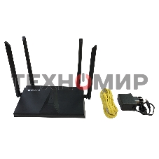 Двухдиапазонный Wi-Fi 6 маршрутизатор AX1800, 1x1000Base-T WAN, 3x1000Base-T LAN, 4 внешние антенны 5 dBi