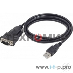 Конвертер USB->SERIAL Cablexpert UAS-DB9M-02 AM/DB9M, 1,5 м, PL2303TA, WinXP-Win8, черный, пакет