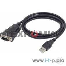 Конвертер USB->SERIAL Cablexpert UAS-DB9M-02 AM/DB9M, 1,5 м, PL2303TA, WinXP-Win8, черный, пакет