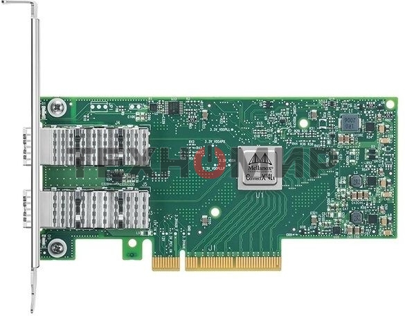 Сетевая карта ConnectX-4 Lx EN network interface card, 25GbE dual-port SFP28, PCIe3.0 x8, tall bracket, SR-IOV, TCP/UDP, MPLS, VxLAN, NVGRE, GENEVE, iSER, NFS RDMA, SMB Direct, ROHS R6