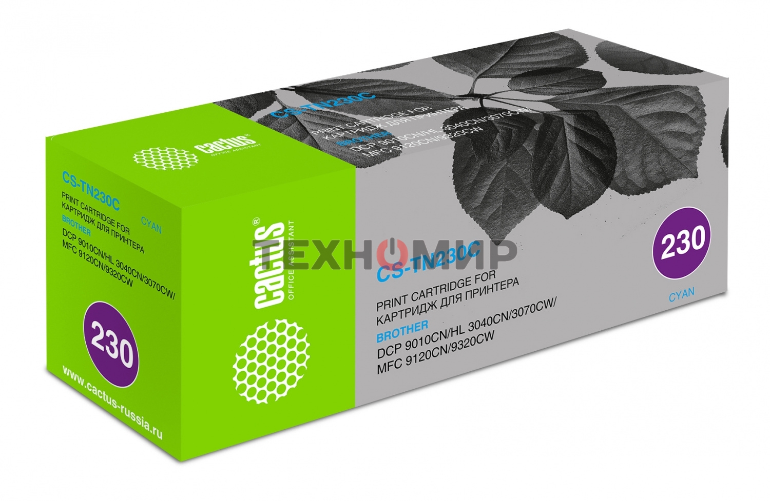 Картридж лазерный Cactus CS-TN230C голубой (1400 стр.) для Brother HL-3040/3070, DCP-9010, MFC-9120/9320