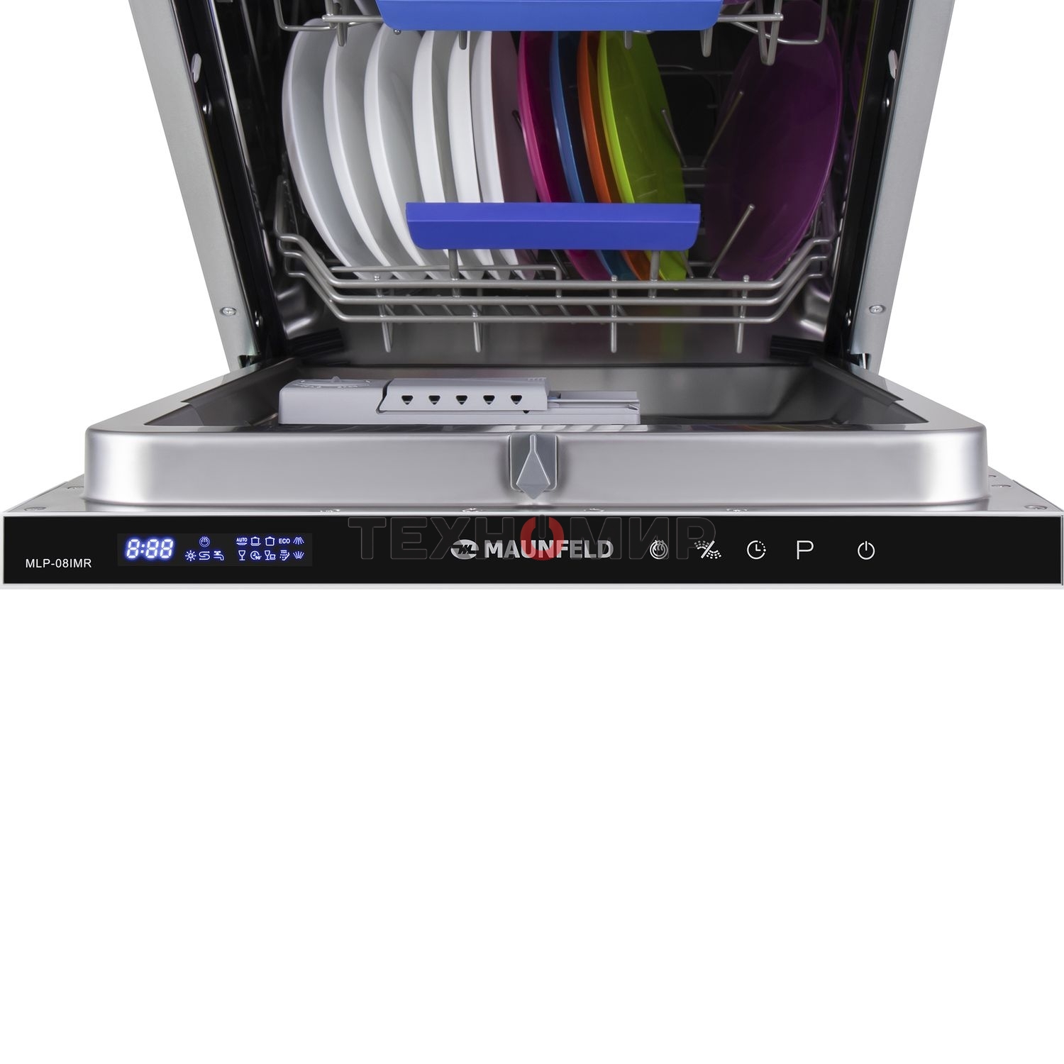 Встраиваемая посудомоечная машина Maunfeld MLP-08IMR, белый/черный, 44.5 см, 10 компл., 47 дБ, класс A++