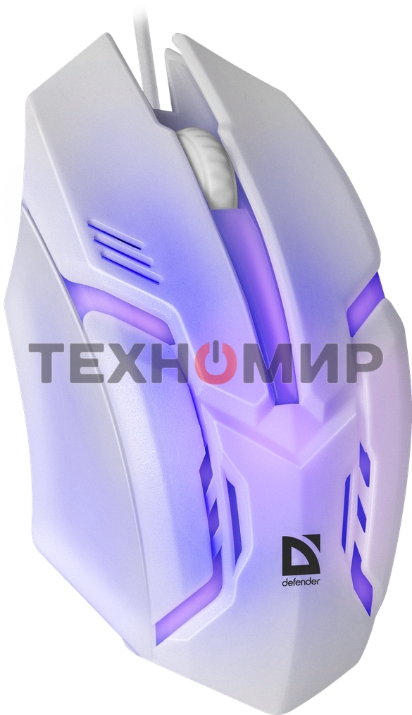 Мышь проводная Defender Cyber MB-560L белый, 1200 dpi, USB, кнопки - 3