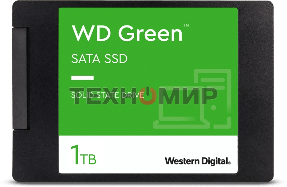 Накопитель SSD WD Green WDS100T3G0A, 1000Gb, SATA III, 2.5