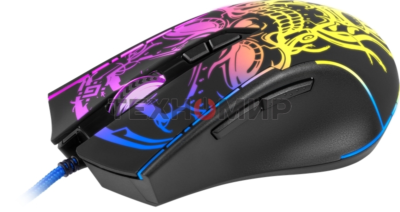 Мышь проводная Defender Bulletstorm GM-928 черный, 7200 dpi, USB, кнопки - 7