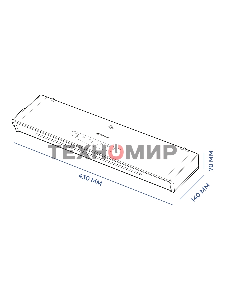 Ламинатор Гелеос ЛМА34В белый/черный A3 (60-250мкм) 30 см/мин (4 вал.) хол.лам. лам.фото реверс