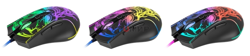 Мышь проводная Defender Bulletstorm GM-928 черный, 7200 dpi, USB, кнопки - 7