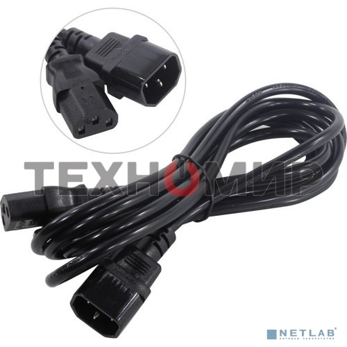 Кабель монитор-компьютер (UPS->уст-во) ExeGate Power EC-3P (С13->С14) VDE-250V-3*0,75-CU, 10A, 3м