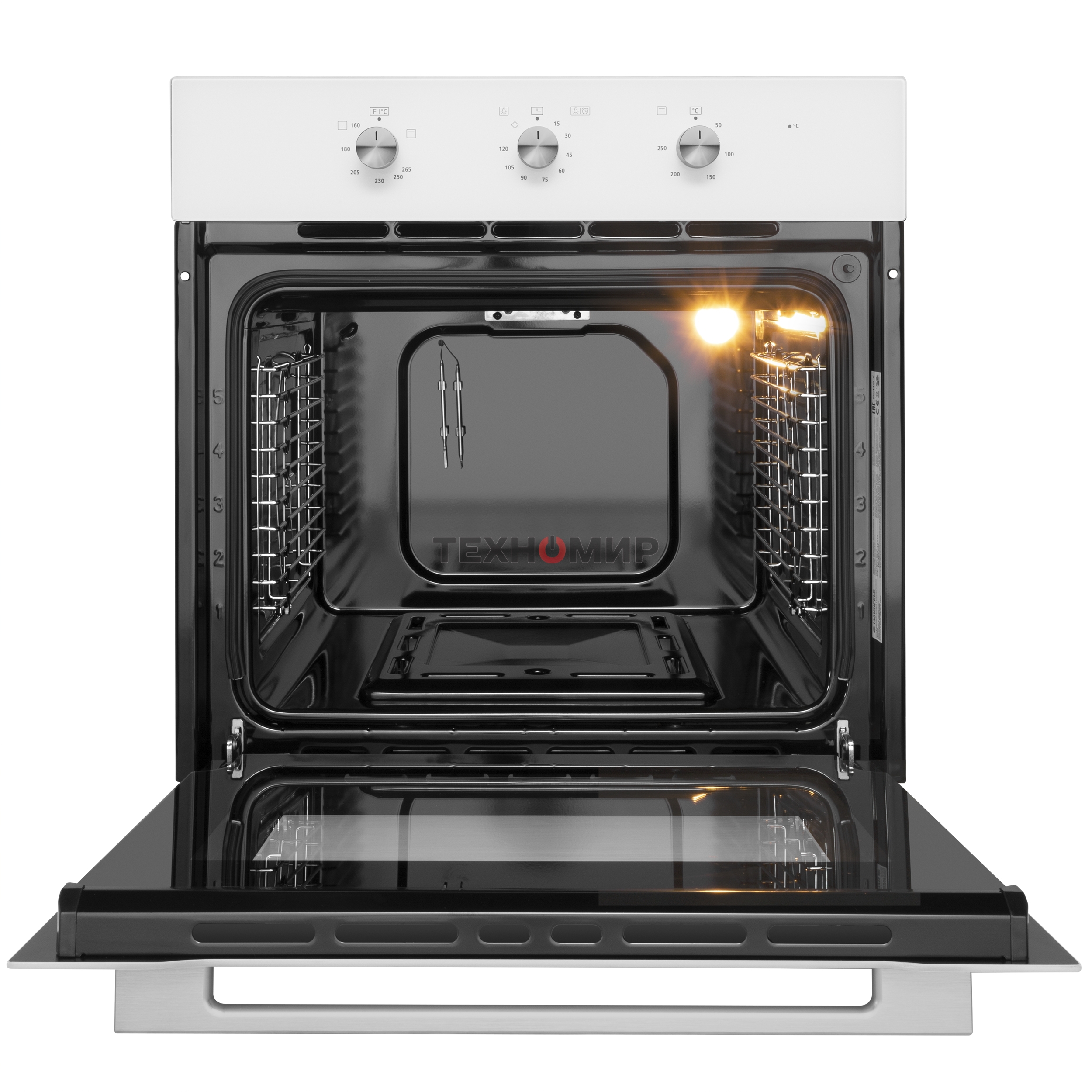 Шкаф духовой газовый с электрическим грилем Maunfeld MOGS703W, встраиваемый