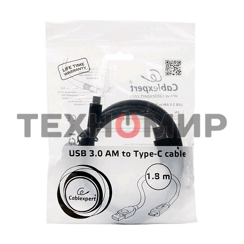 Кабель Cablexpert CCP-USB3-AMCM-6 Кабель USB3.0 AM/USB3.1TypeC, 1.8м, 