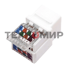 Модуль Rexant Keystone Jack RJ-45(8P8C), UTP неэкранированный, cat.5e, тип 180 градусов,самозажимной, белый