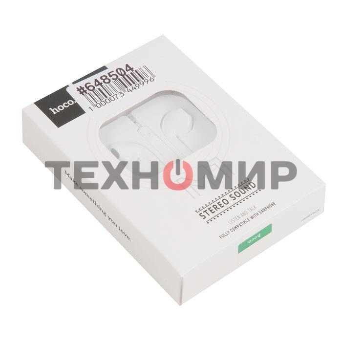Наушники проводные-вставки с микрофоном Hoco M1 белый