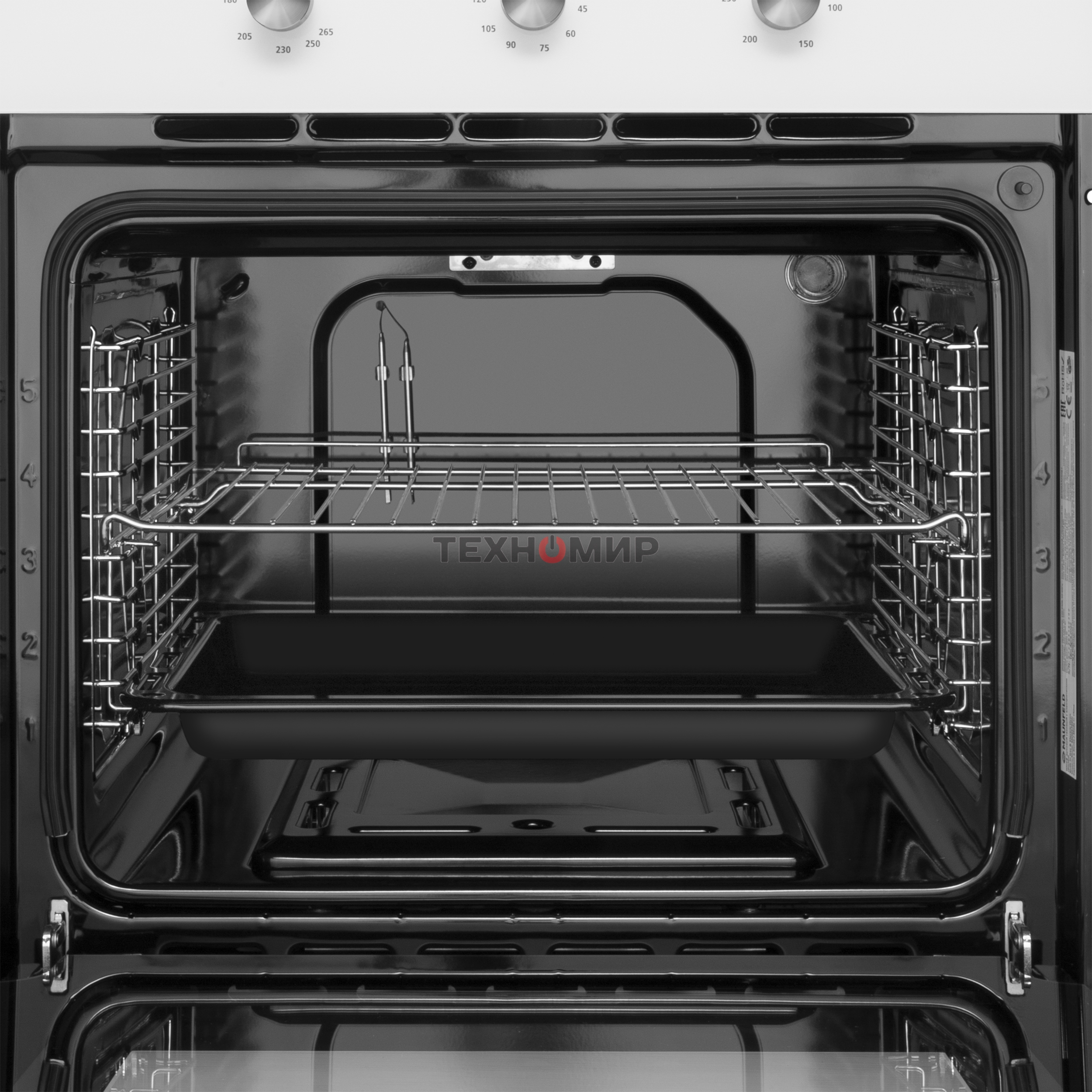 Шкаф духовой газовый с электрическим грилем Maunfeld MOGS703W, встраиваемый