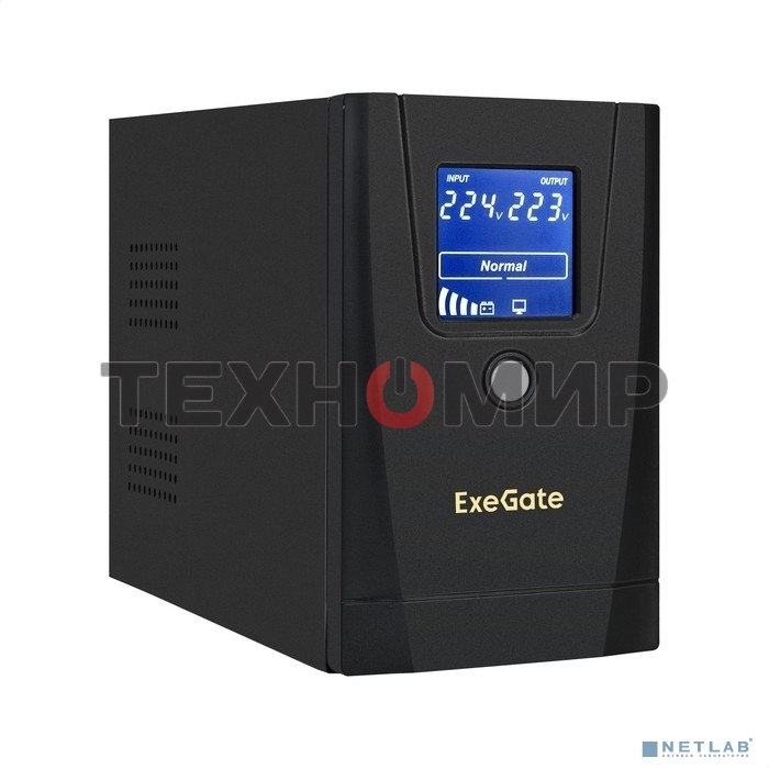 Источник бесперебойного питания ExeGate SpecialPro Smart LLB-650.LCD.AVR.1SH.2C13.RJ.USB 650VA/360W, LCD, AVR,1*Schuko+2*C13, RJ45/11,USB, металлический корпус, черный