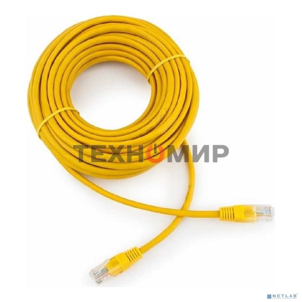 Патч-корд UTP Cablexpert PP12-10M/Y cat.5e, 10м, литой, многожильный, желтый