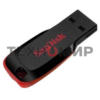 Флешка USB Sandisk CZ50 Cruzer Blade (SDCZ50-064G-B35), 64Gb, USB 2.0, R/W 15/4, черный/красный